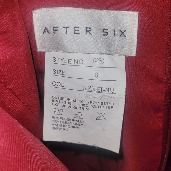After Six Scarlet Red Halter Prom Formal Dress 0 - Picture 7 of 7